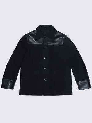 PEA COAT LEATHER BLACK