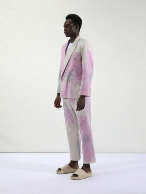 Double Breasted Suit Jacket - Malva Moschata